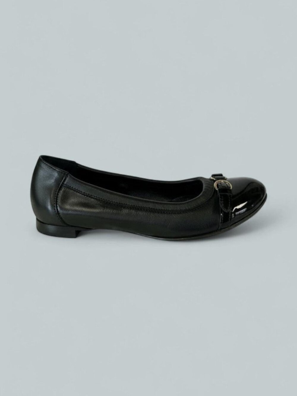 Women's Monika Cap Toe Ballet Flats - Black/Gold